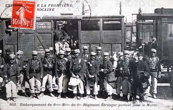 1st regiment French Foreign Legion, Morocco, 1911. Artist: Unknown