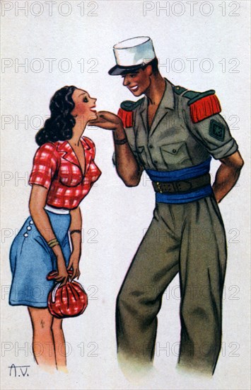 French Foreign Legion postcard, 20th century. Artist: Unknown