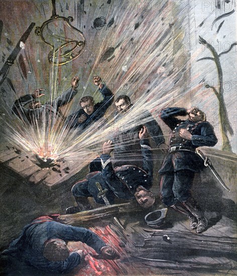 Explosion at the police station on the Rue des Bons-Enfants, Paris, 1892. Artist: Henri Meyer