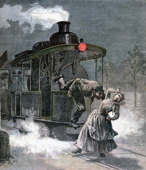 Accident on the Marly-le-Roi rail line, France, 1891. Creator: F Meaulle.