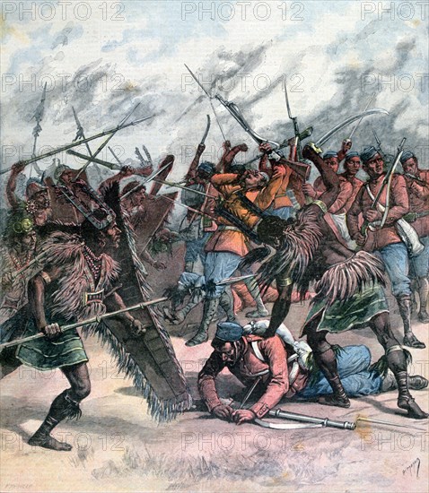 Insurrection in Manpur, India, 1891. Artist: Henri Meyer