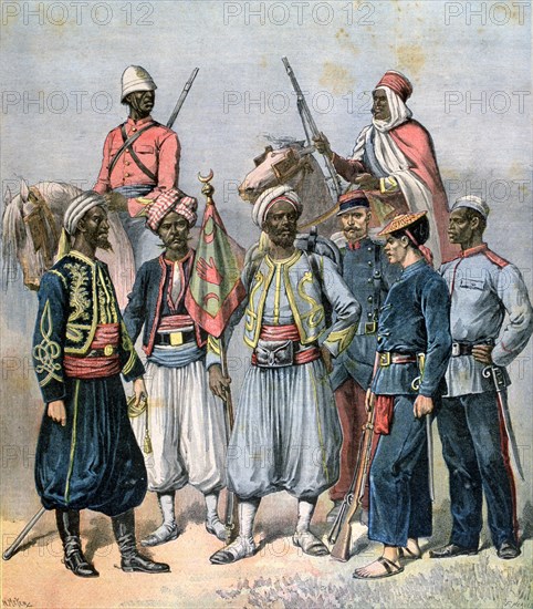 The French colonial forces, 1891.  Artist: Henri Meyer