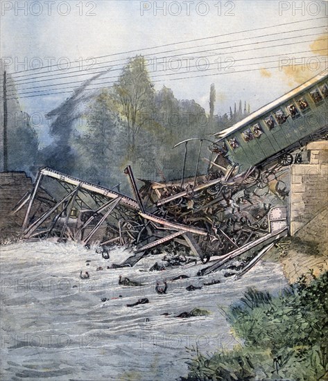 Railway accident, Munchenstein, Switzerland, 14th July 1891. Artist: Unknown