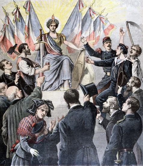 Happy New Year France!, 1891. Artist: Henri Meyer