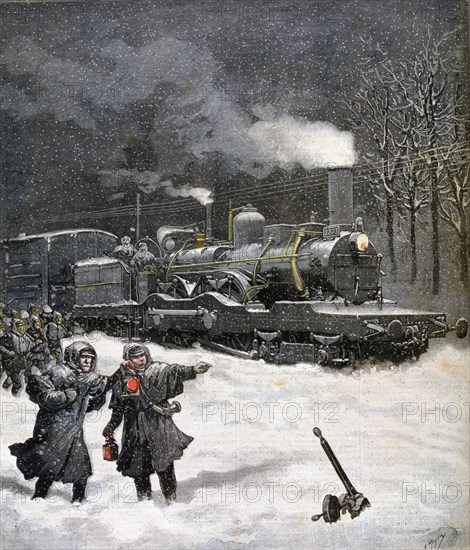 Train blocked by snow, France, 1892. Artist: Henri Meyer