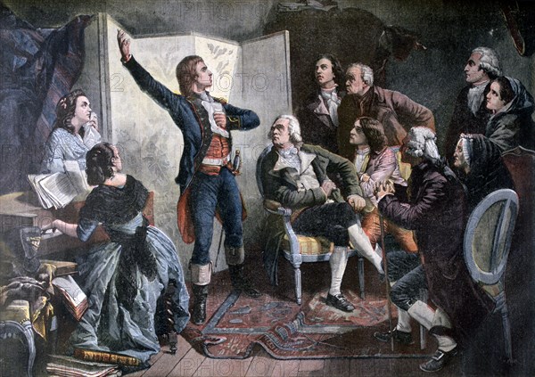 Rouget de Lisle singing the Marseillaise, 1892.  Artist: Henri Meyer