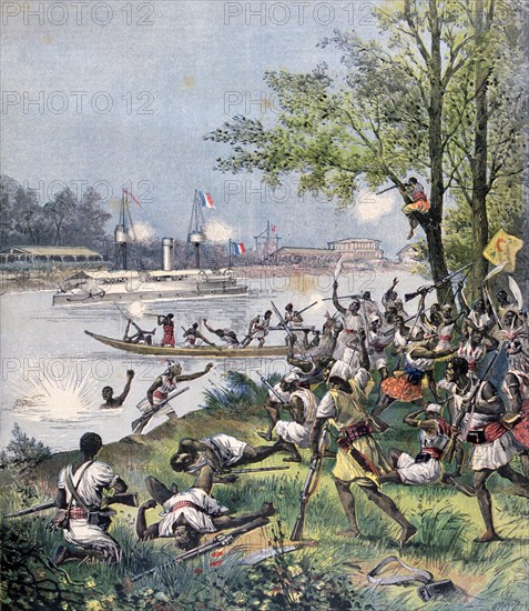 Attack on the Villagers of Dahomey by the French, 1892. Artist: Henri Meyer