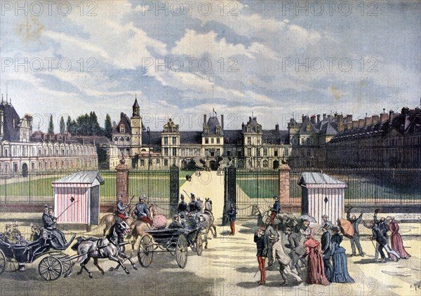Arrival of the president of the Republique, Château de Fontainebleau, 1892. Artist: Henri Meyer