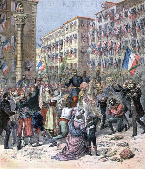 Entry of the French into Milan, 8th June 1859, (1893). Artist: Henri Meyer