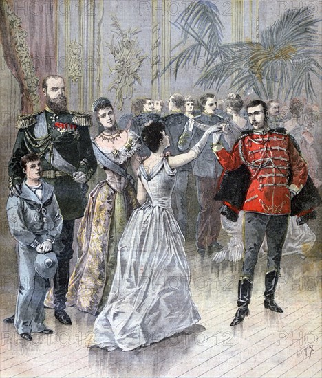 Tsar Alexander III of Russia and the French ambassador in St Petersburg, 1893. Artist: Henri Meyer