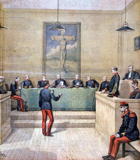 Captain Dreyfus before the court martial, 1894. Artist: Henri Meyer