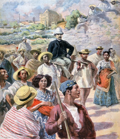 M le Myre de Vilers in Madagascar, 1894. Artist: F Meaulle