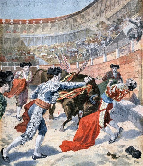 Bullfight in Madrid, Spain, 1894. Artist: Unknown