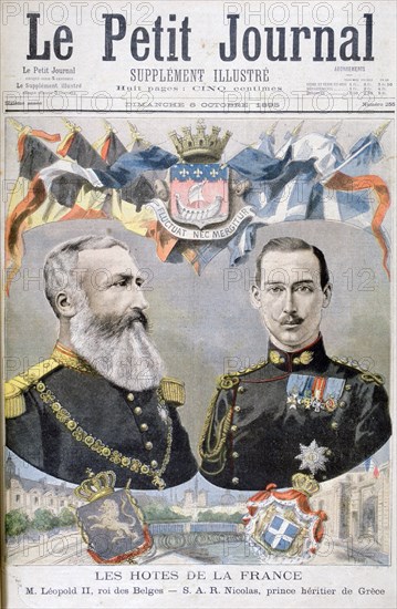 King Leopold II of Belgium and Prince Nicholas of Greece and Denmark, 1895.  Artist: Oswaldo Tofani