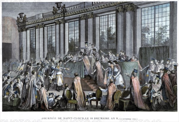 'The coup d'état of the 18th Brumaire (9th November), 1799', 19th century. Artist: Unknown