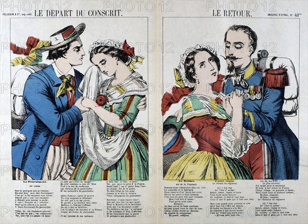 'The Departure and Return of the Conscript', 19th century. Artist: Unknown