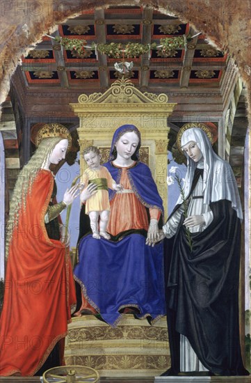 'The Virgin and Child with Saint Catherine of Alexandria and Saint Catherine of Siena', c1490. Artist: Ambrogio Bergognone