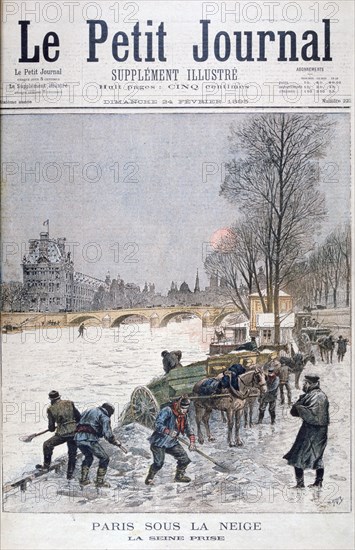 The frozen Seine, winter, Paris, 1895. Artist: Henri Meyer