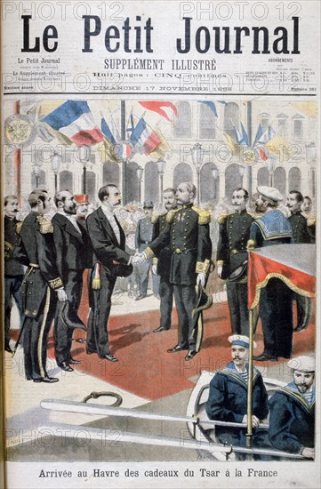 Arrival in Le Havre of the gifts of the Tsar in France, 1895. Creator: F Meaulle.