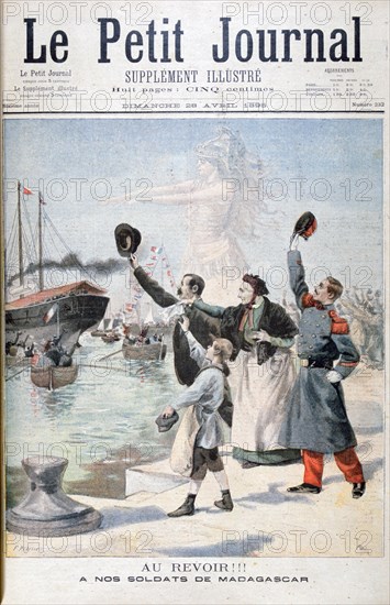 Goodbye!!, French soldiers on the way to Madagascar, 1895. Artist: F Meaulle