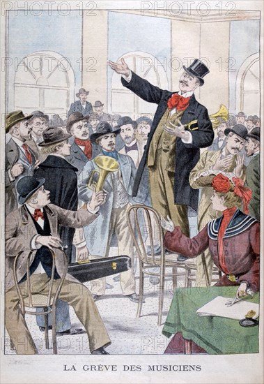 The musicians strike, 1902. Artist: Unknown