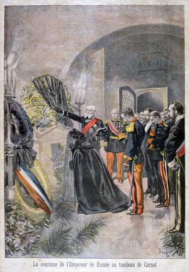 Emperor of Russia at the tomb of Cornot, 1896. Artist: Oswaldo Tofani