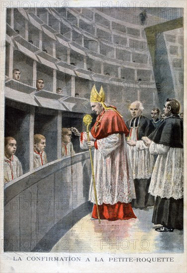 Confirmation at the prison de petite roquette for children, Paris, 1896. Artist: Oswaldo Tofani