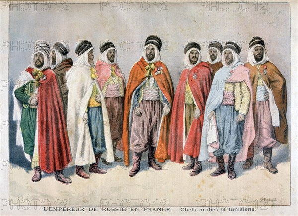 Arab and Tunisian chiefs, 1896. Artist: Frederic Lix