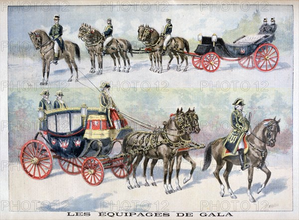 Types of gala coachs, 1896. Artist: F Meaulle