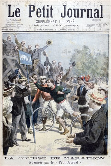 Marathon race, 1896. Artist: F Meaulle