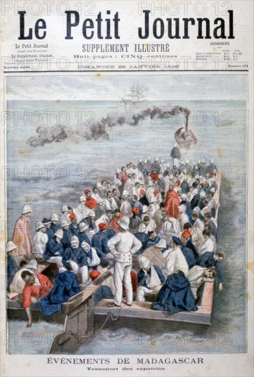 Events in Madagascar: the repatriation of French troops, 1896. Artist: F Meaulle