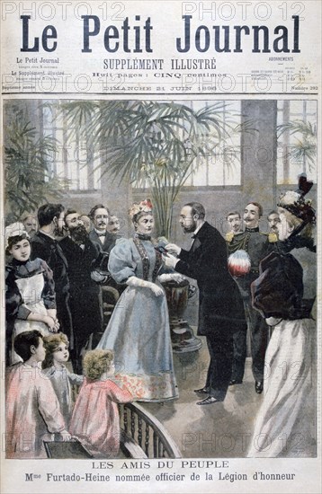 Mrs Furtado-Heine named Officer of the Legion of Honour, 1896. Artist: F Meaulle