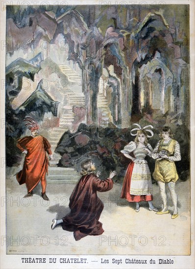 Performance of Les Sept Chateaux du Diable, Theatre du Chatelet, Paris, 1896. Artist: F Meaulle