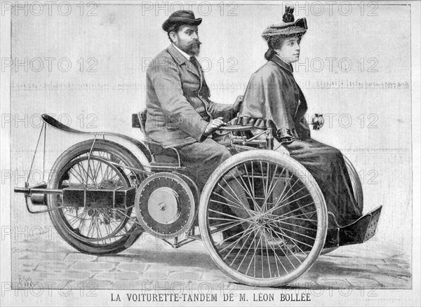 Leon Bollee's 'Voiturette' car, 1896. Artist: Henri Meyer