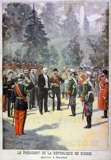 Felix Faure, President of France, received at the Peterhof, St Petersburg, Russia, 1897. Artist: Oswaldo Tofani