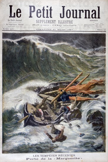 Loss of the fishing boat 'Marguerite', 1897. Artist: Oswaldo Tofani