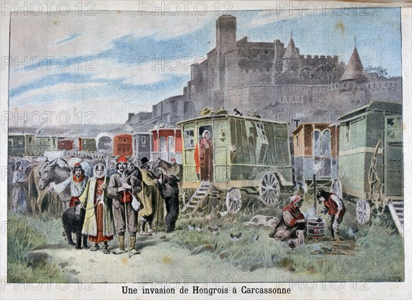 Hungarian gypsies outside Carcassonne, France, 1898. Artist: Henri Meyer