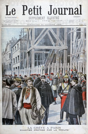 A strike in Paris, 1898. Artist: Henri Meyer