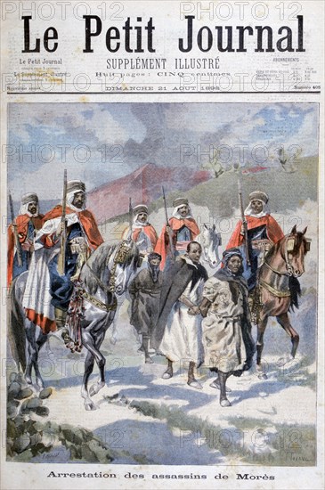 Arrest of the assassins of Mores, Algeria, 1898. Creators: F Meaulle, Oswaldo Tofani.