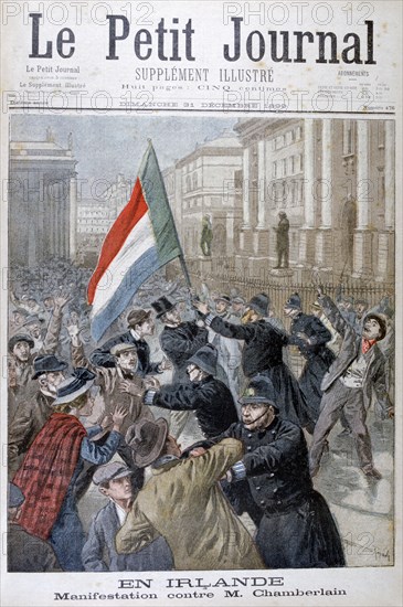 Demonstration against Joseph Chamberlain, Ireland, 1899. Artist: Oswaldo Tofani