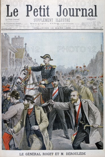 Paul Déroulède grabbing General Roget's bridle, Paris, 1899. Artist: Henri Meyer