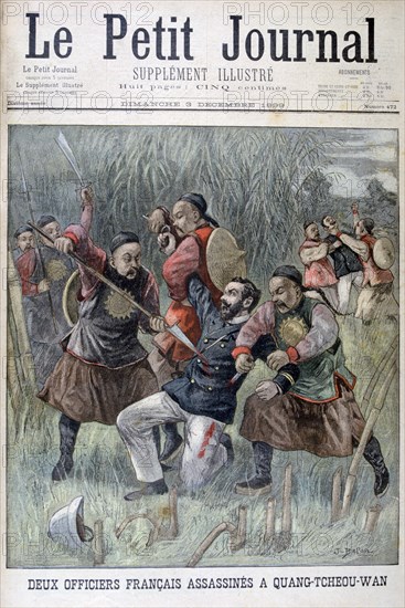 Two French officers murdered by the Quang-tcheou-wan, 1899. Artist: Jose Belon