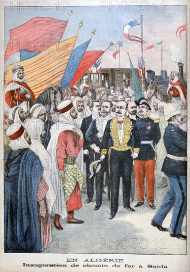 Inauguration of railroad, Saida, Algeria, 1900. Artist: Unknown