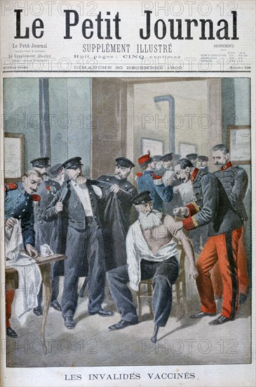 Vaccinations of the old soldiers, Paris, 1900. Artist: Eugene Damblans