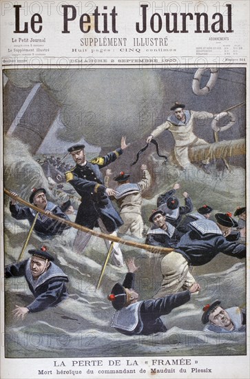 The loss of the French destroyer 'Framee', 1900. Artist: Unknown