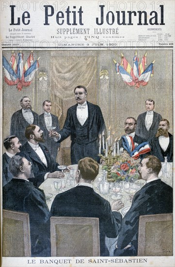 Banquet of french nationalist and Paul Déroulède, Saint-Sebastien, Belgium, 1900. Artist: Oswaldo Tofani