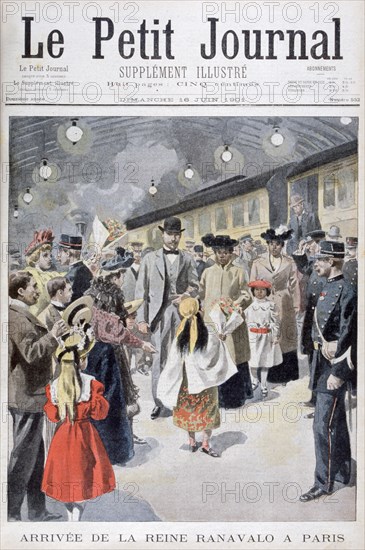 The Queen of Madagascar Ranavalo arrives in Paris, 1901. Artist: Unknown