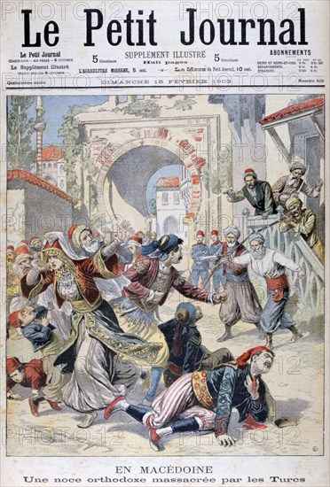 Massacre at a Macedonian orthodox wedding by Turks, 1903. Artist: Unknown