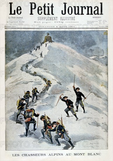 Alpine hunters on Mont Blanc, 1901. Artist: Unknown