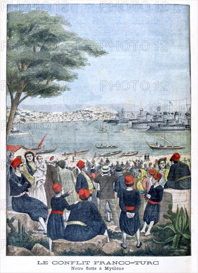 French fleet at Mytilene (Lesbos), 1901. Artist: Unknown